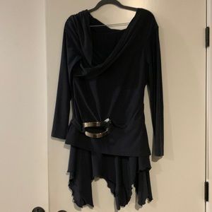 Womens two piece charcoal gray skirt set